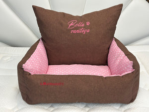 cuccia/ poltrona per cani e gatti tessuto esterno 70% cotone lav e sfoderabile